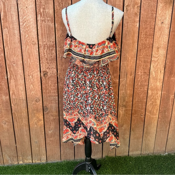 Arden B Floral red/black Dress Sz L - Picture 2 of 6